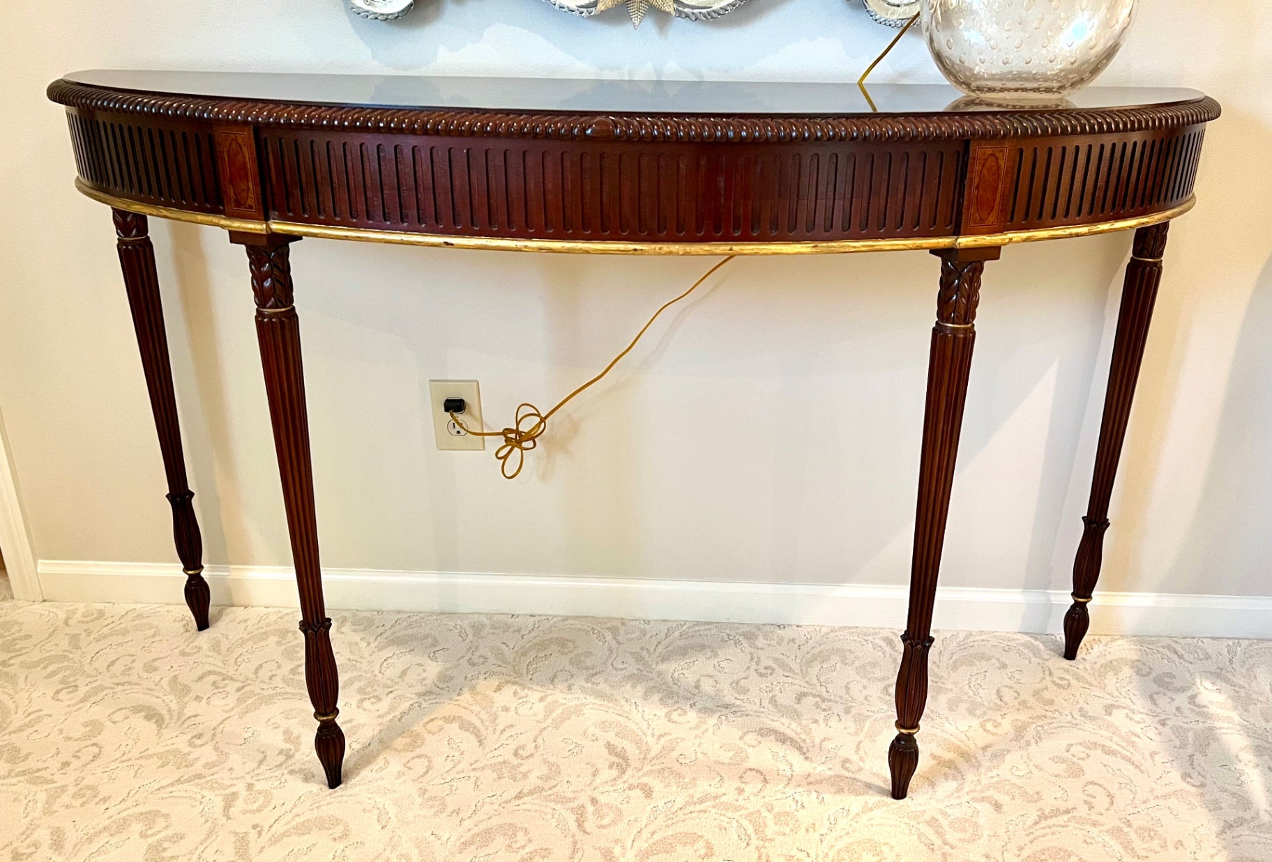 Stickley Furniture John Widdicomb Collection Neo Classical Demilune Console Table