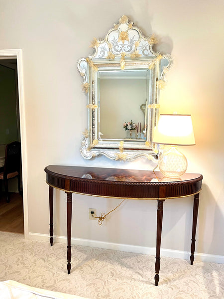 Stickley Furniture John Widdicomb Collection Neo Classical Demilune Console Table