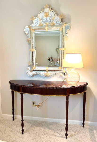 Stickley Furniture John Widdicomb Collection Neo Classical Demilune Console Table