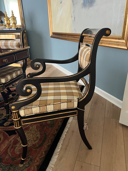 Baker Dining Furniture Black, beige, brown, gold