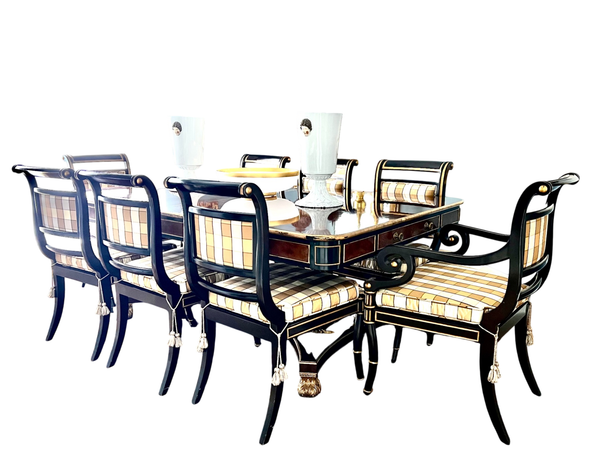 Baker Dining Furniture Black, beige, brown, gold