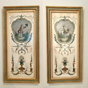 Vintage Pair of Licensed Reproductions Prints by Francois-Hubert Drouais Titled " Mademoiselle de Charlois" and "Duc D' Orleans"