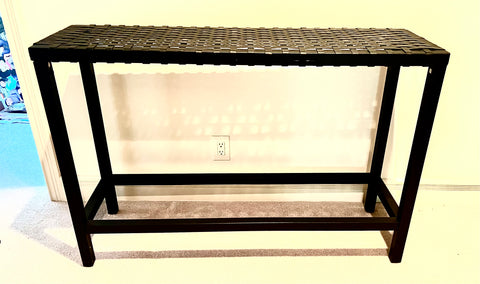 Black Metal Woven Console Table