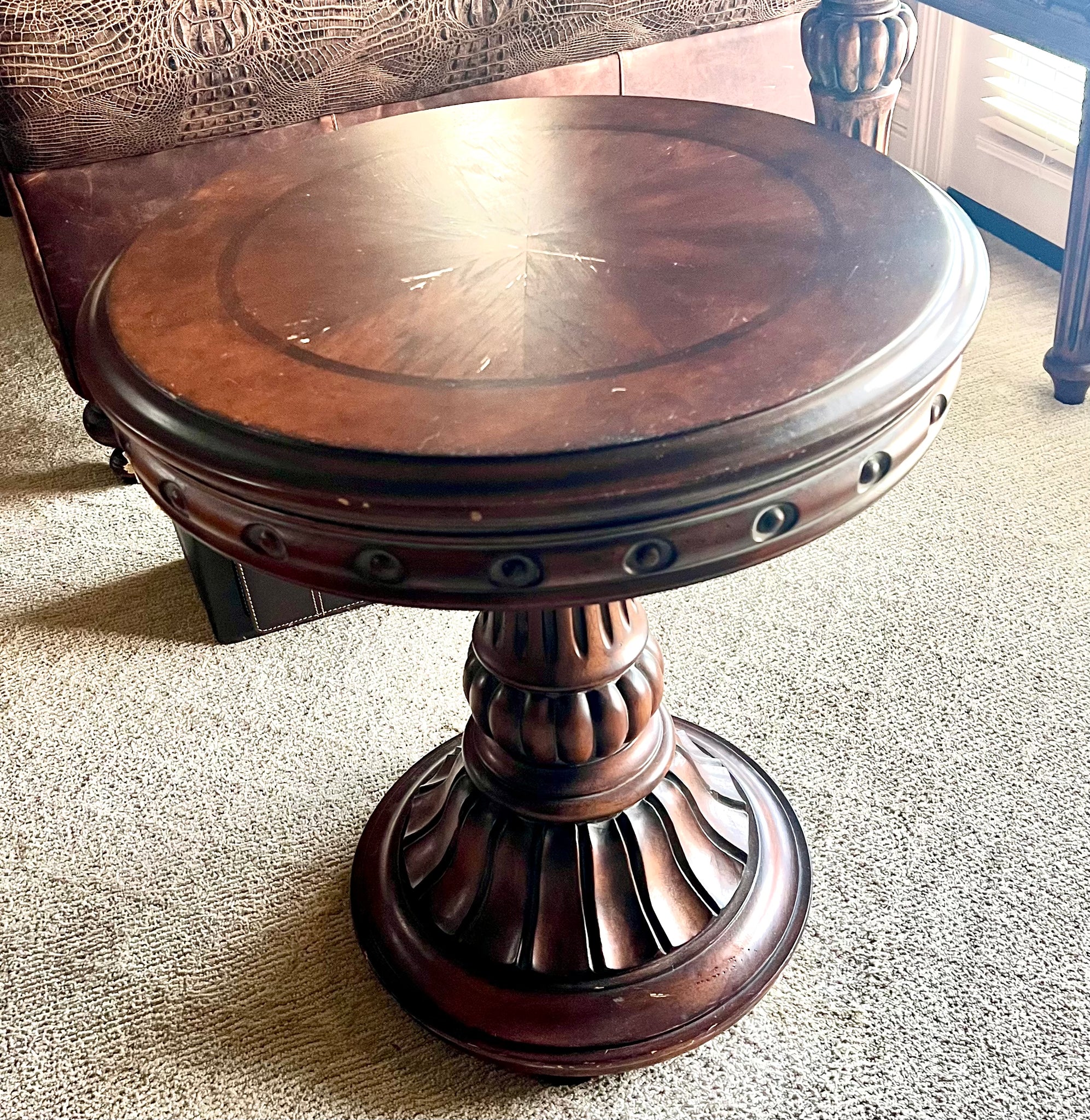Round Mahogany Side Table