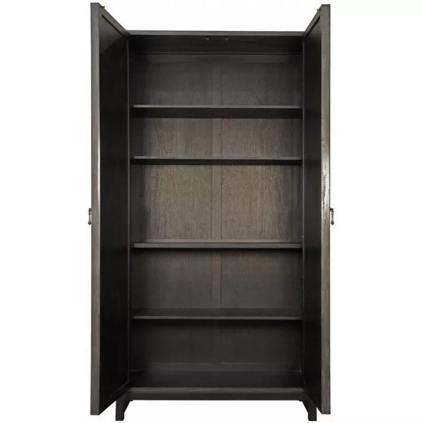 Noir Maharadscha Pale Black Hutch Armoire