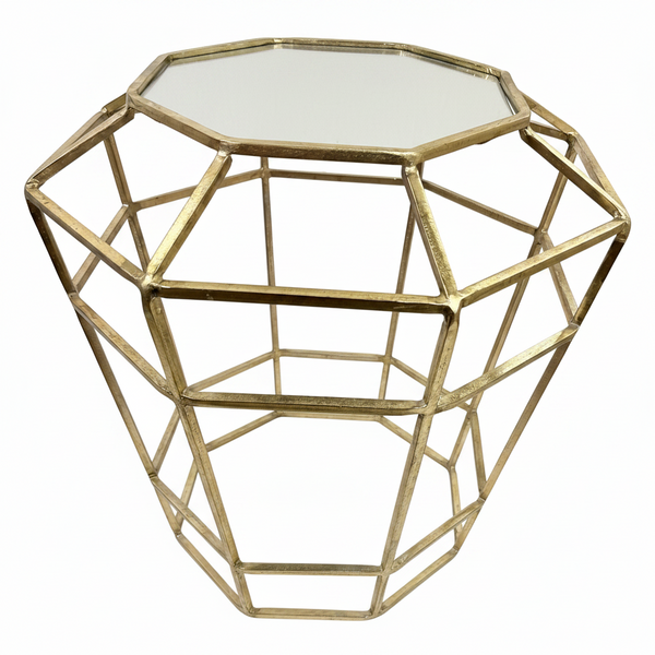 Gold Honeycomb Side Table