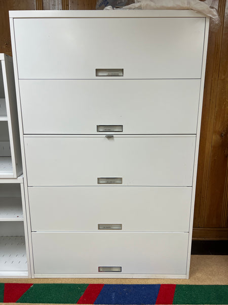 Datum White Stak-N-Lok Tall 5 Shelf Storage Cabinets (4 Available)