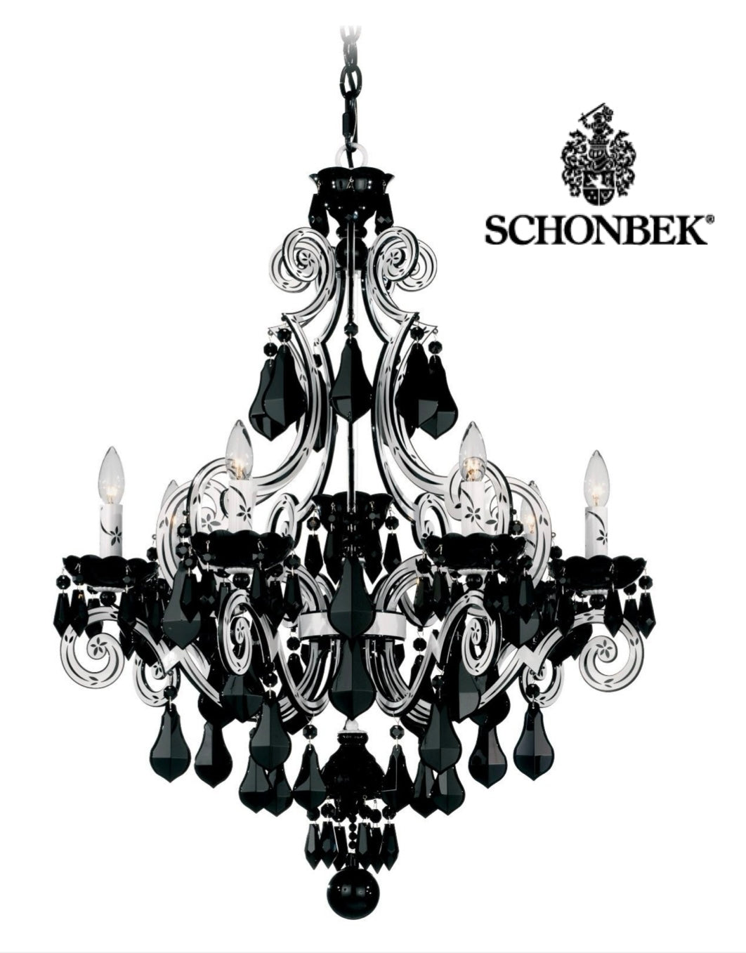 SCHONBEK Cappela Black Crystal Chandelier