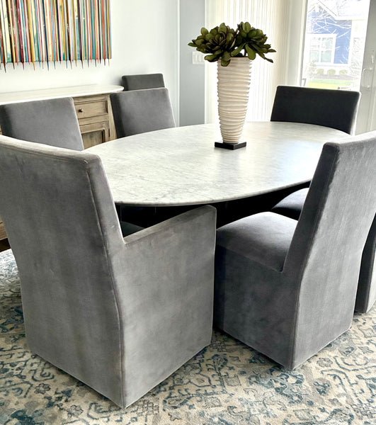 Set of 8 RESTORATION HARDWARE Ellison High Back Dining Chairs