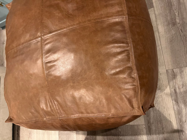 Square Leather Ottoman