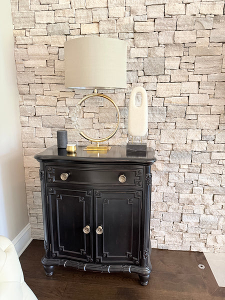 Black Asian Inspired Storage Cabinet (2 Available)