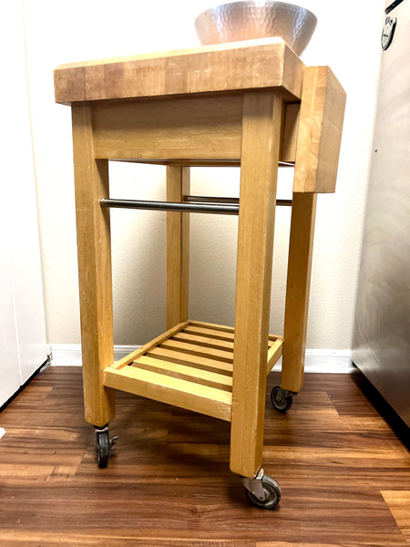 Butcher Block Kitchen Cart Table