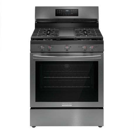 Frigidaire Gallery Black Stainless Gas 5 Burner 30" Range