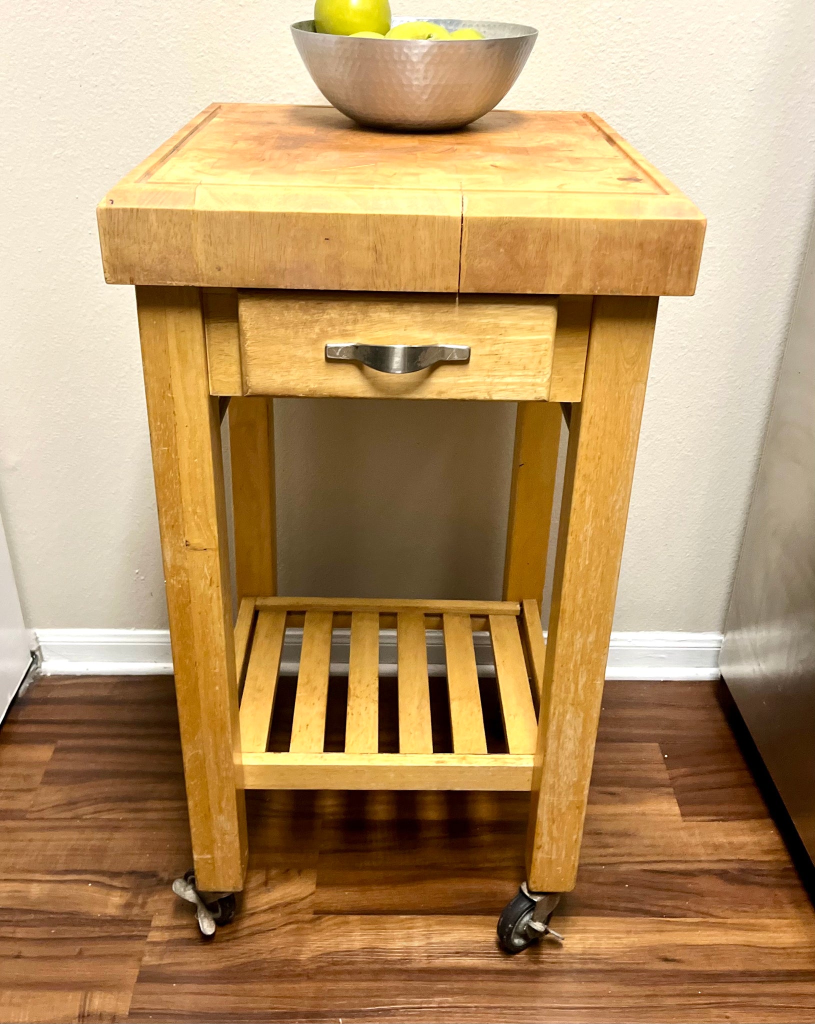 Butcher Block Kitchen Cart Table