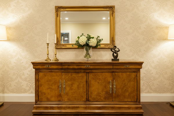 HENREDON Olive Burlwood Charles X Collection Sideboard