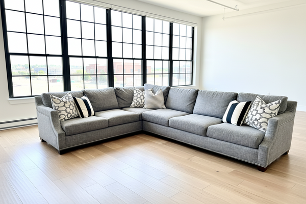 VANGUARD Furniture Nicholas Custom 3-Piece Sofa Sectional with Nailhead Trim