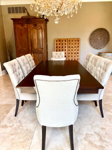 Restoration Hardware Portman Dining Table and 10 Martine Tufted Chairs