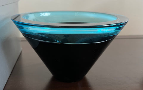 SASAKI Blue Art Glass Bowl