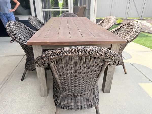 Set of 6 Pottery Barn Torrey Wicker Outdoor Dining Chairs