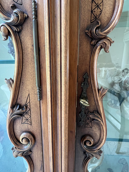 ANTIQUE French Louis XIII Triple Door Vitrine China Cabinet