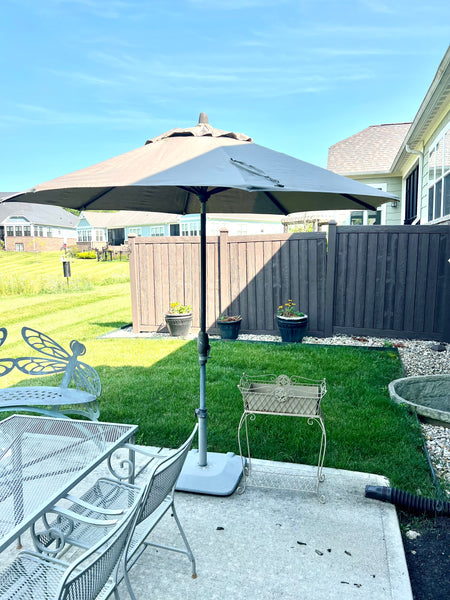 Treasure Garden Auto Tilt 9' Octogonal Aluminum Patio Umbrella with Wheeled Base