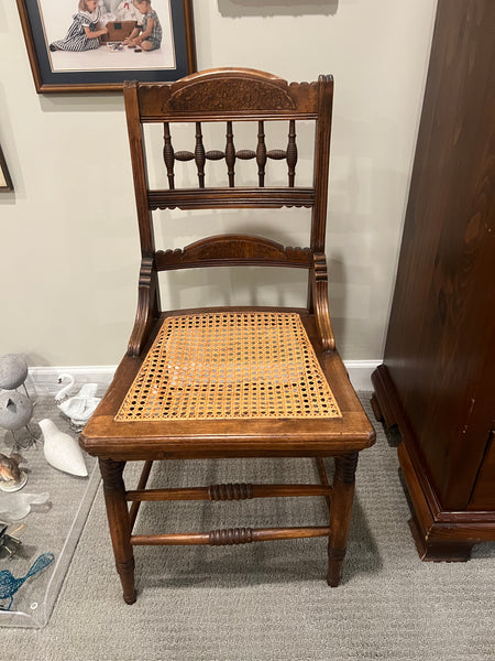 Antique Eastlake Cane Seat Chair