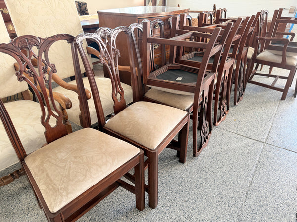 Set of 12 Italian Chippendale Dining Chairs