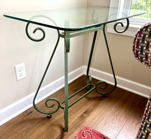 Iron and Glass Side Table