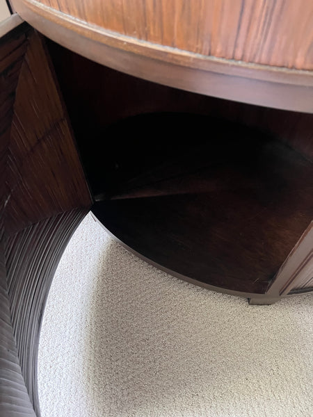 Pair of McGuire Faubourg Collection Oval Side Tables / Nightstands