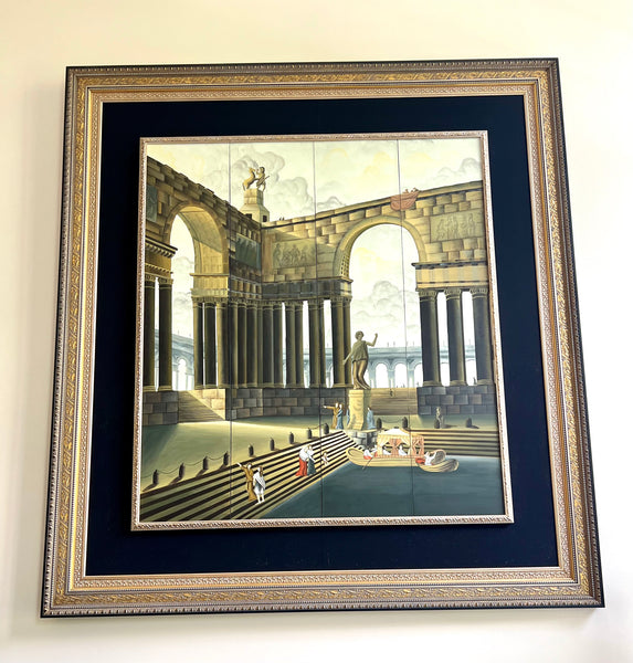 Extra Large Custom Matted and Framed 4 Panel Screen Art by Robert Hubert
