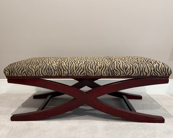 Traditional X Leg Zebra Print Bench