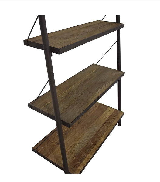 Restoration Hardware Reclaimed Elm & Iron Metal Leaner Shelving