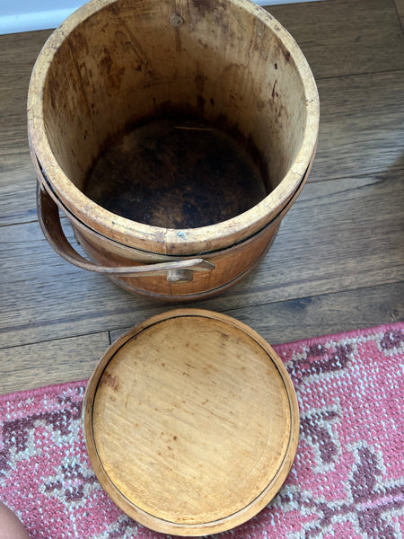 Antique Wood Firkin Bucket