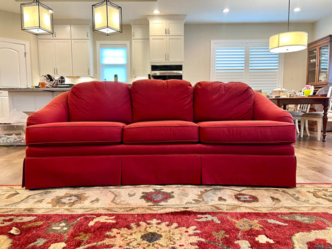 Sherrill Furniture Crescent Front Red Sofa