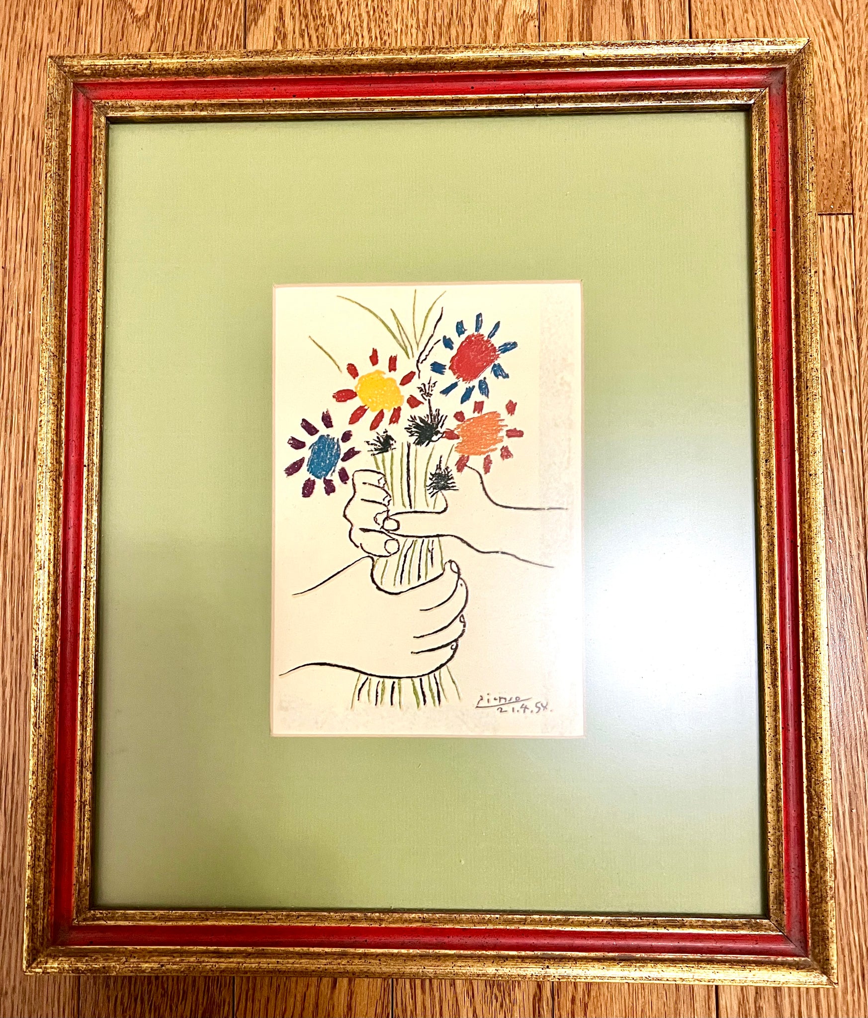 Pablo Picasso "Bouquet of Peace" Signed and Dated 1958