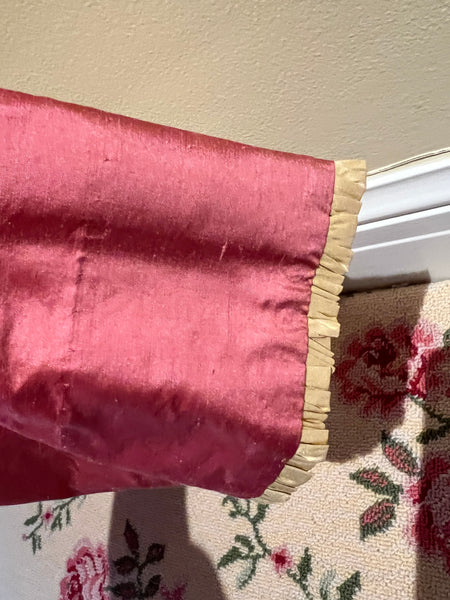 Pair of Silk Lined Curtains Drapes with Valance (3 Available)