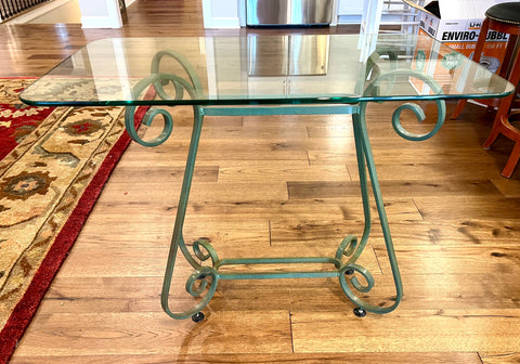 Iron and Glass Side Table