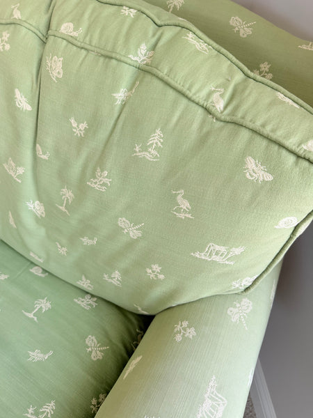 PEARSON Green Chair and Ottoman