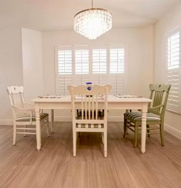 White Painted Dining Table and 4 Spindle Dining Chairs