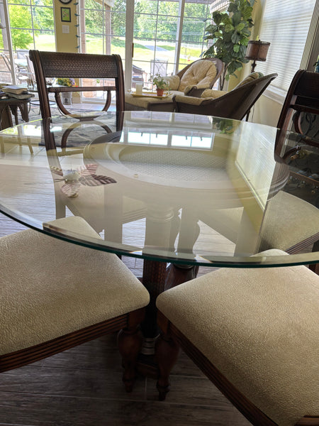 Serengeti Kuli Wood Round Pedestal 50"Dining Set from Ashley Furniture