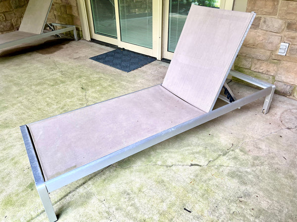 Pair of Caggiano Metal Chaise Loungers