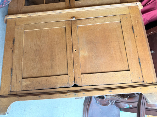 Antique 19th Century Cherry Wood Corner Cupboard