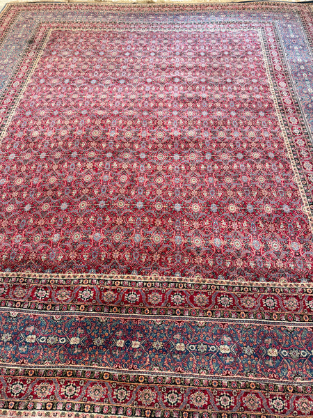 Fine Vintage Hand-Knotted Persian Herati/Mahi Rug – 11’ x 12’8” – Exceptional Quality