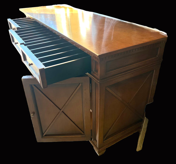 Wood Buffet with Slotted Top Drawers