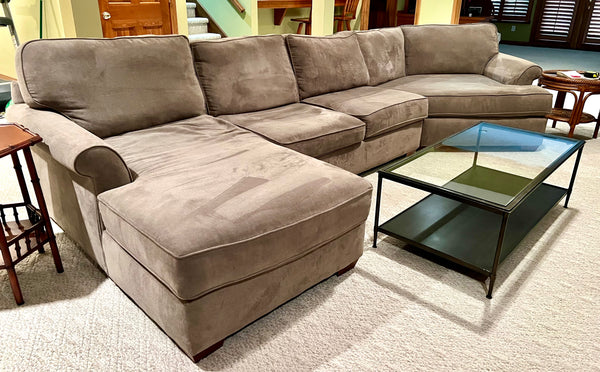 3 Piece Sectional with Chaise and Curved Corner