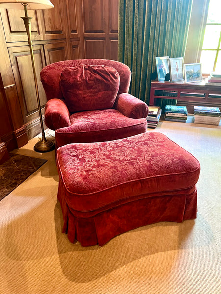 Pearson Furniture Upholstered Club Chair and Ottoman