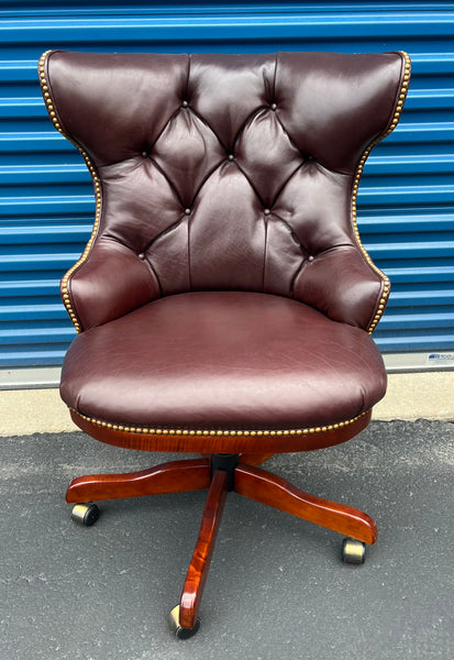 Century Furniture Tufted Leather Camden Executive Office Chair