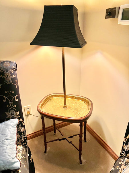 Vintage Fredrick Cooper Brass Tray Floor Lamp