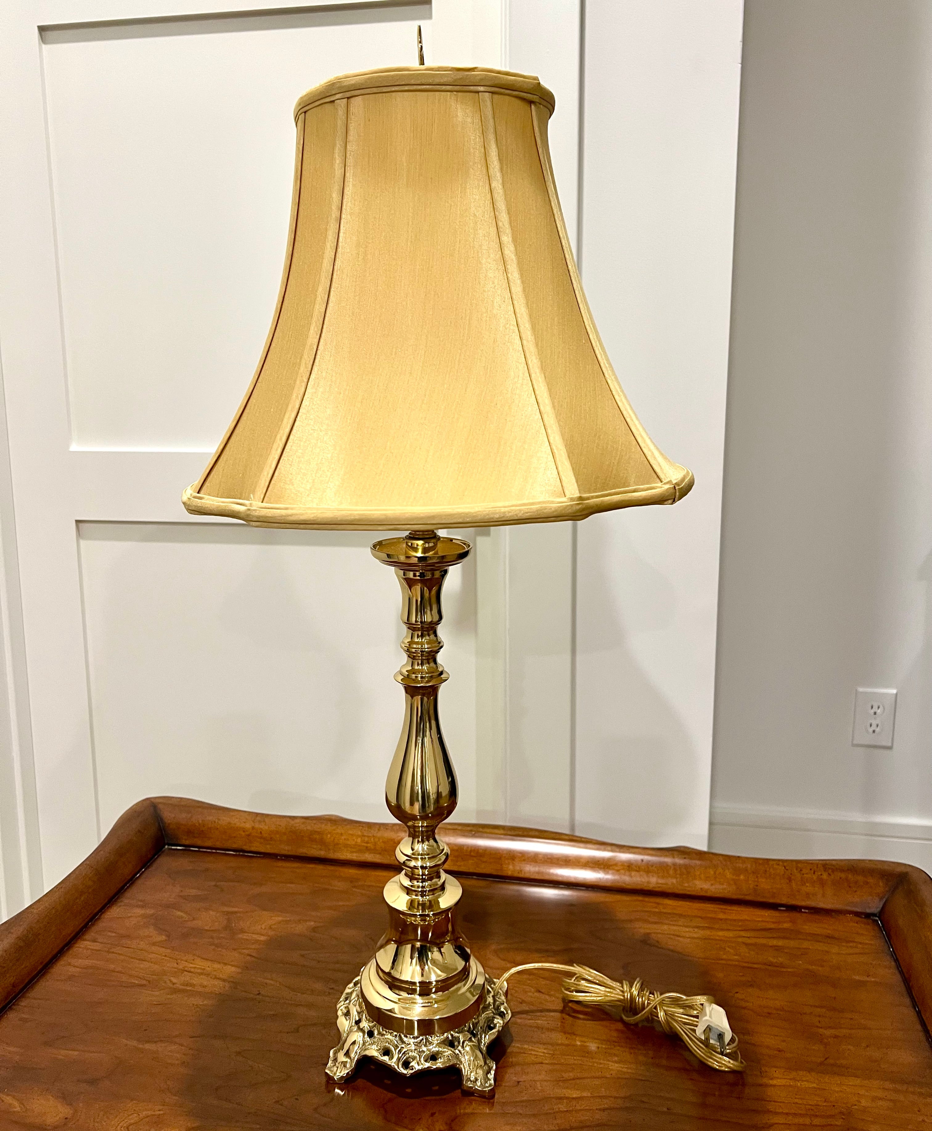 By Diane Solid Brass Table Lamp with Silk Shade – KLM Luxury