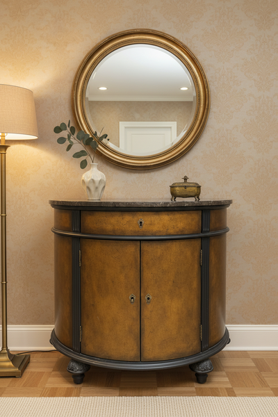 Drexel Heritage Marble Topped Half Moon Credenza (2 Available)